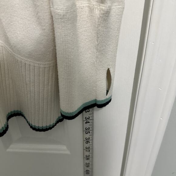 T by TALBOTS Size 1x Ivory White Striped Rainbow Mock Turtleneck Sweater - Picture 5 of 10